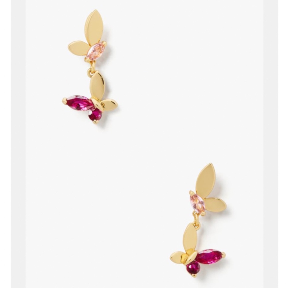 RESERVED! $68 NWT Kate Spade Social Butterfly Drop Earrings - Picture 3 of 6